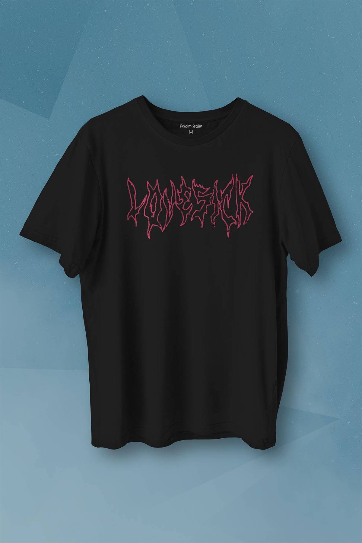 Lovesick Blackpink Kpop Korea Gotik Baskılı Tişört Unisex T-shirt - 1