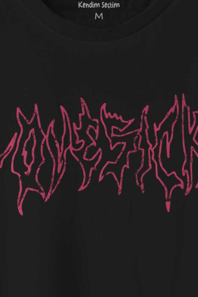 Lovesick Blackpink Kpop Korea Gotik Baskılı Tişört Unisex T-shirt (1)