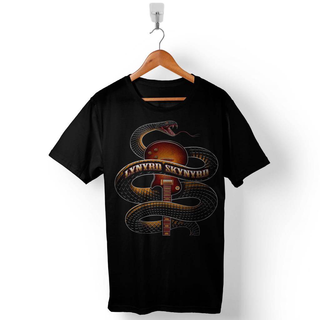 Lynyrd Skynyrd Snake Cobra Guıtar Music Baskılı Tişört Unisex T-Shirt - 1