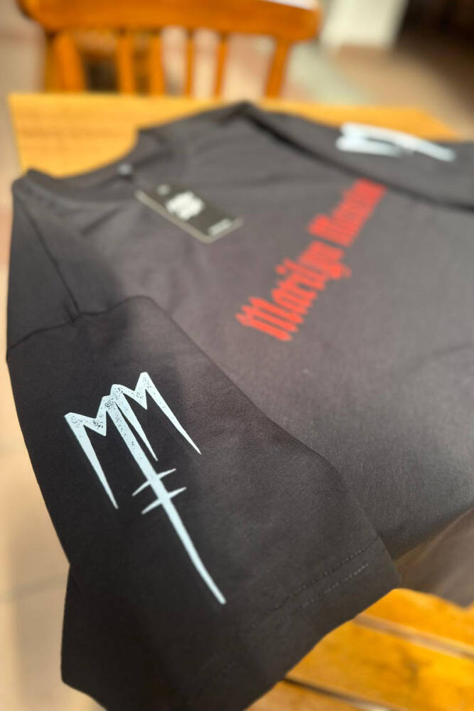 Marilyn Manson T-shirt Tour Rock Metal Müzik Baskılı Siyah Oversize Tişört - 4