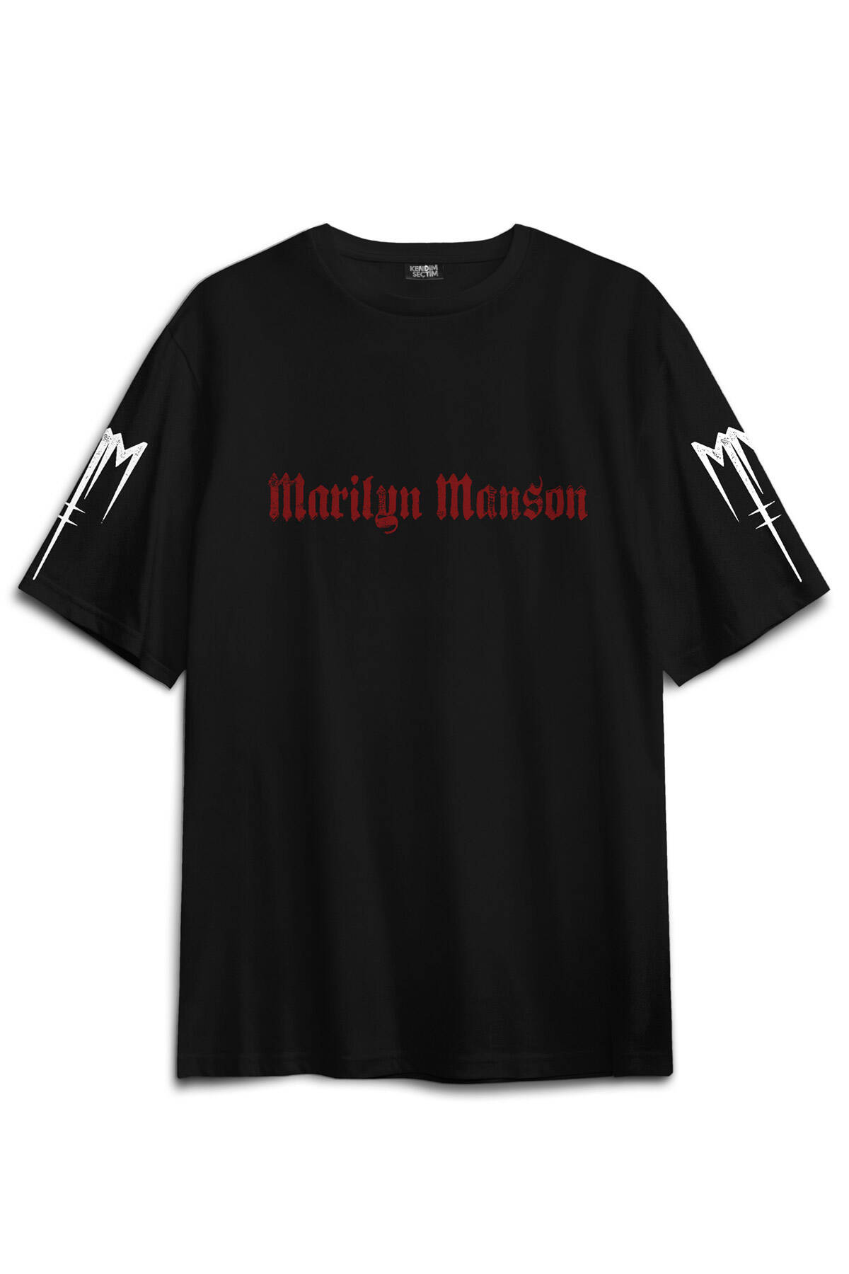 Marilyn Manson T-shirt Tour Rock Metal Müzik Baskılı Siyah Oversize Tişört (1)