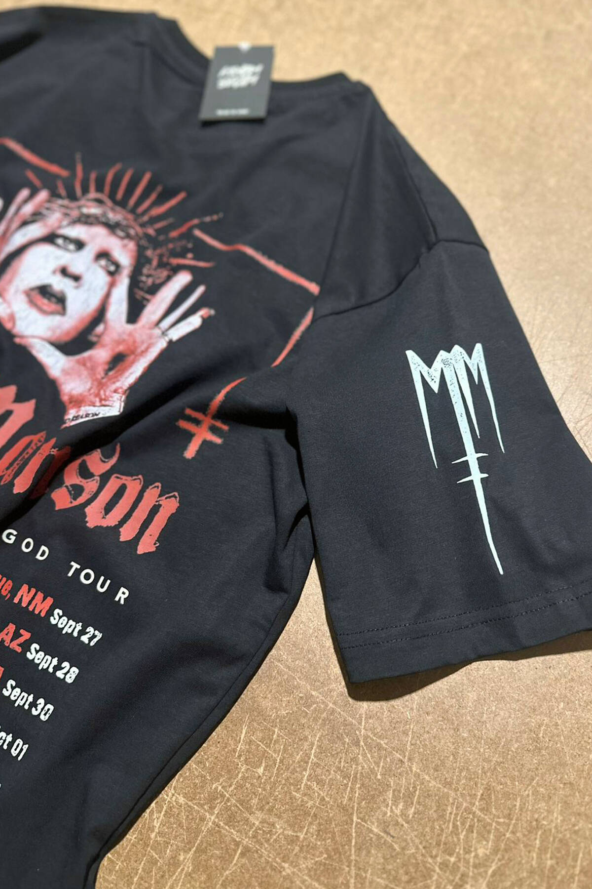 Marilyn Manson T-shirt Tour Rock Metal Müzik Baskılı Siyah Oversize Tişört - 5