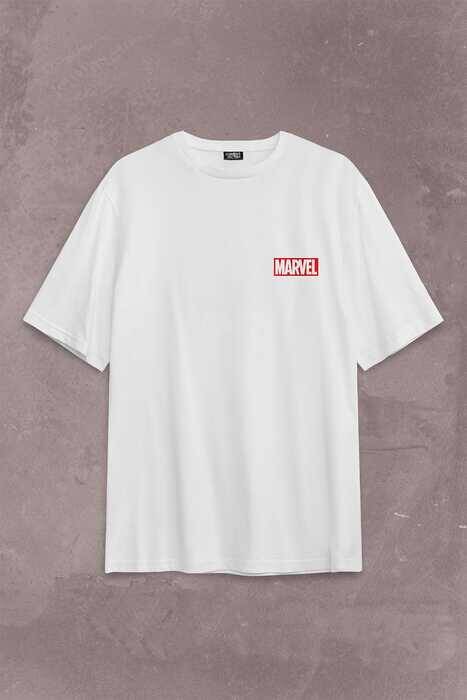 Marvel Spiderman Hulk Deadpool Iron Man Sırt Ön Baskılı Oversize Tişört Unisex T-Shirt OVR12B1886 - 1
