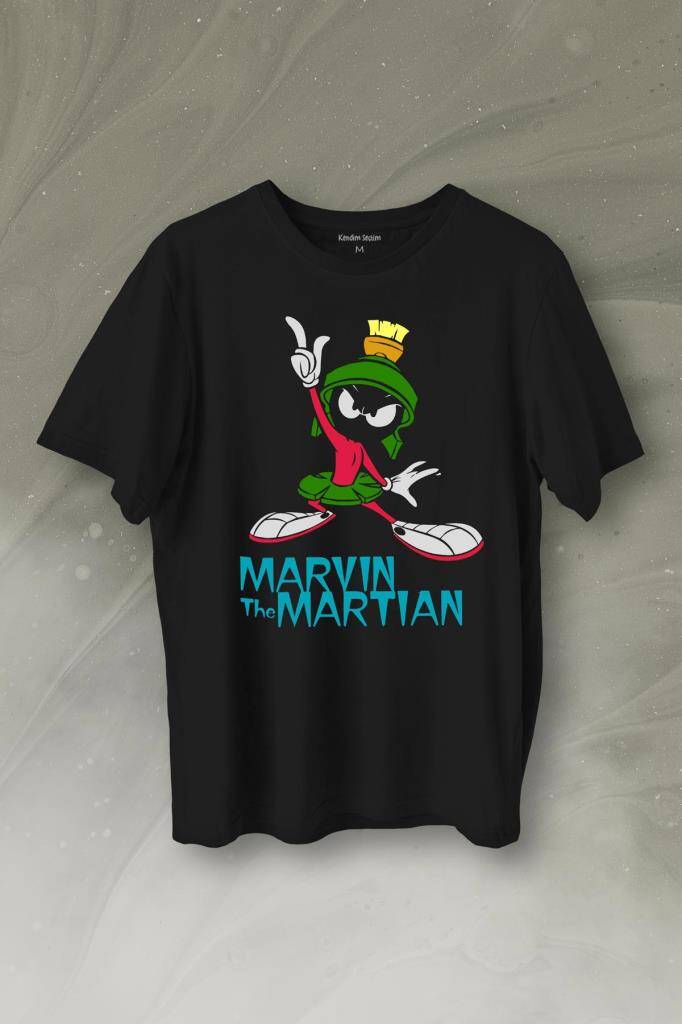 Marvin The Martian Marslı Marvin Çizgi Film Baskılı Tişört Unisex T-Shirt - 1