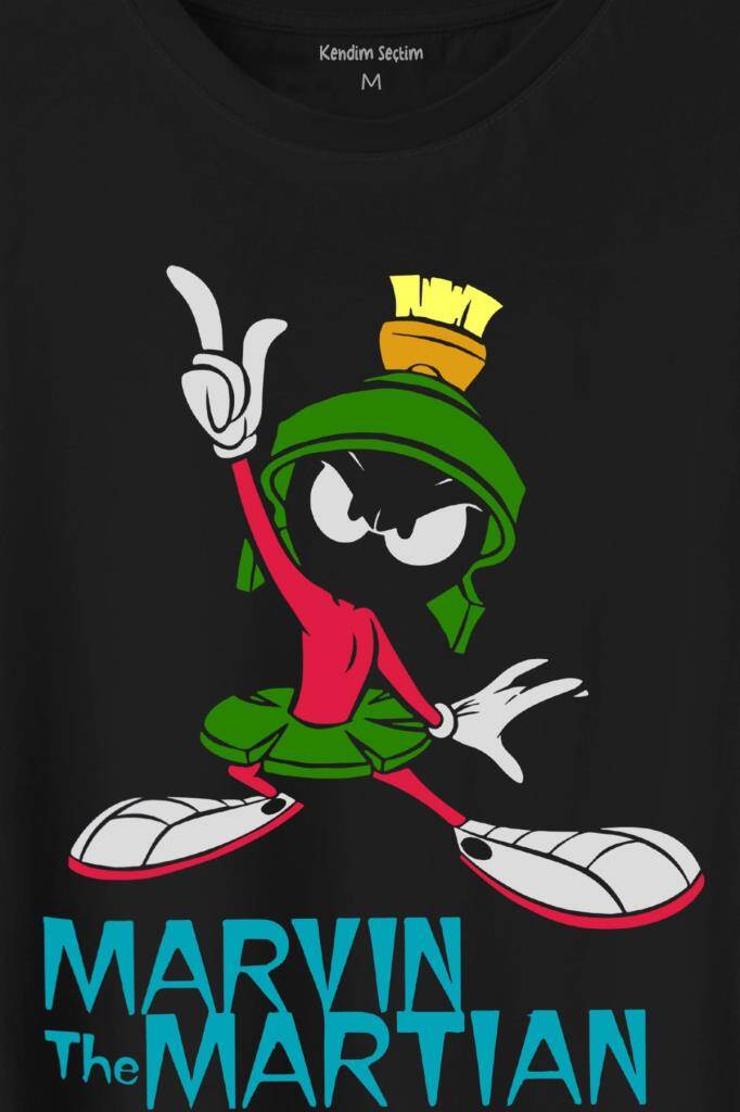 Marvin The Martian Marslı Marvin Çizgi Film Baskılı Tişört Unisex T-Shirt - 2