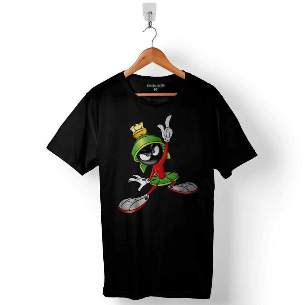Marvin The Martian Marslı Marvin Logo 2 Baskılı Tişört Unisex T-Shirt - 1