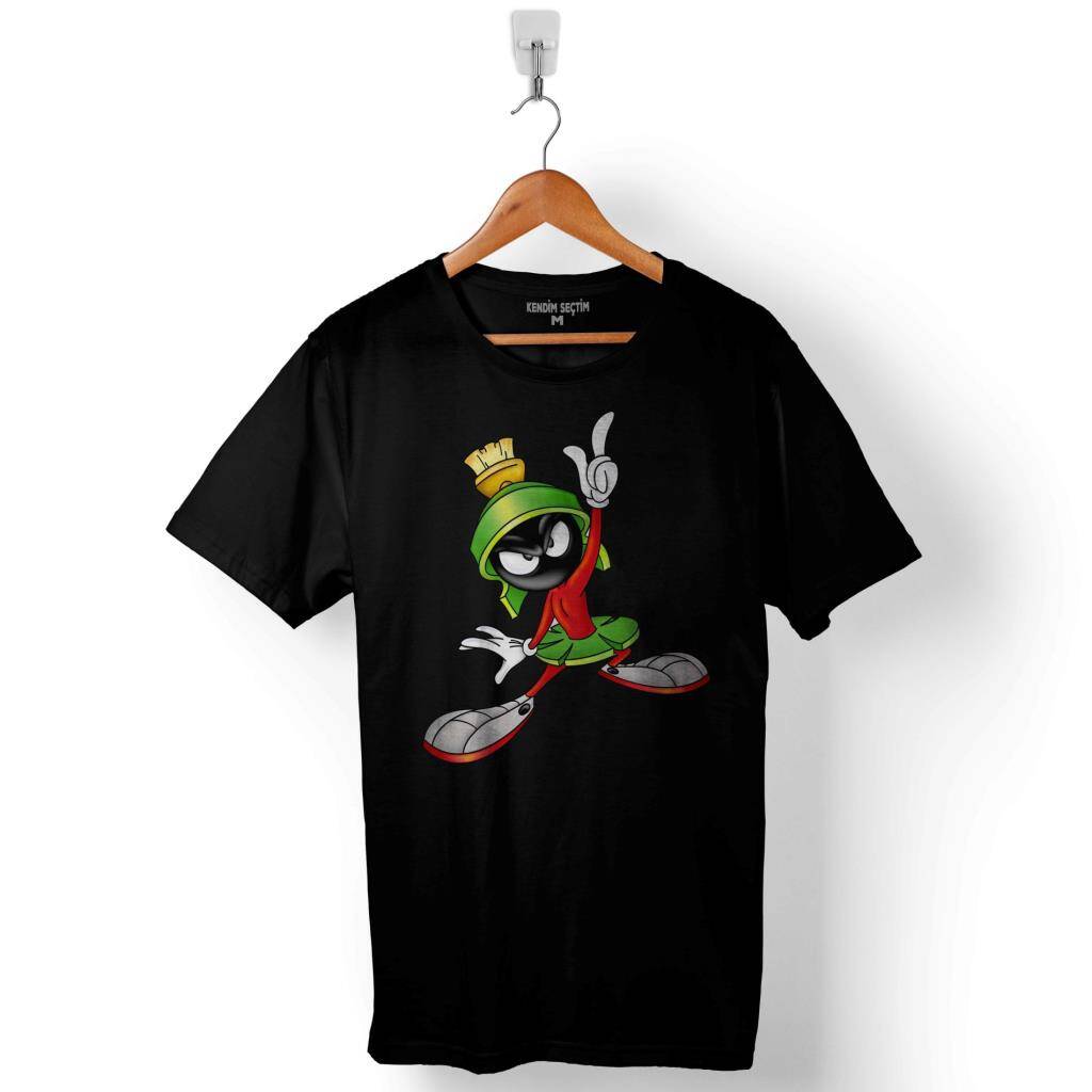 Marvin The Martian Marslı Marvin Logo 2 Baskılı Tişört Unisex T-Shirt - 1