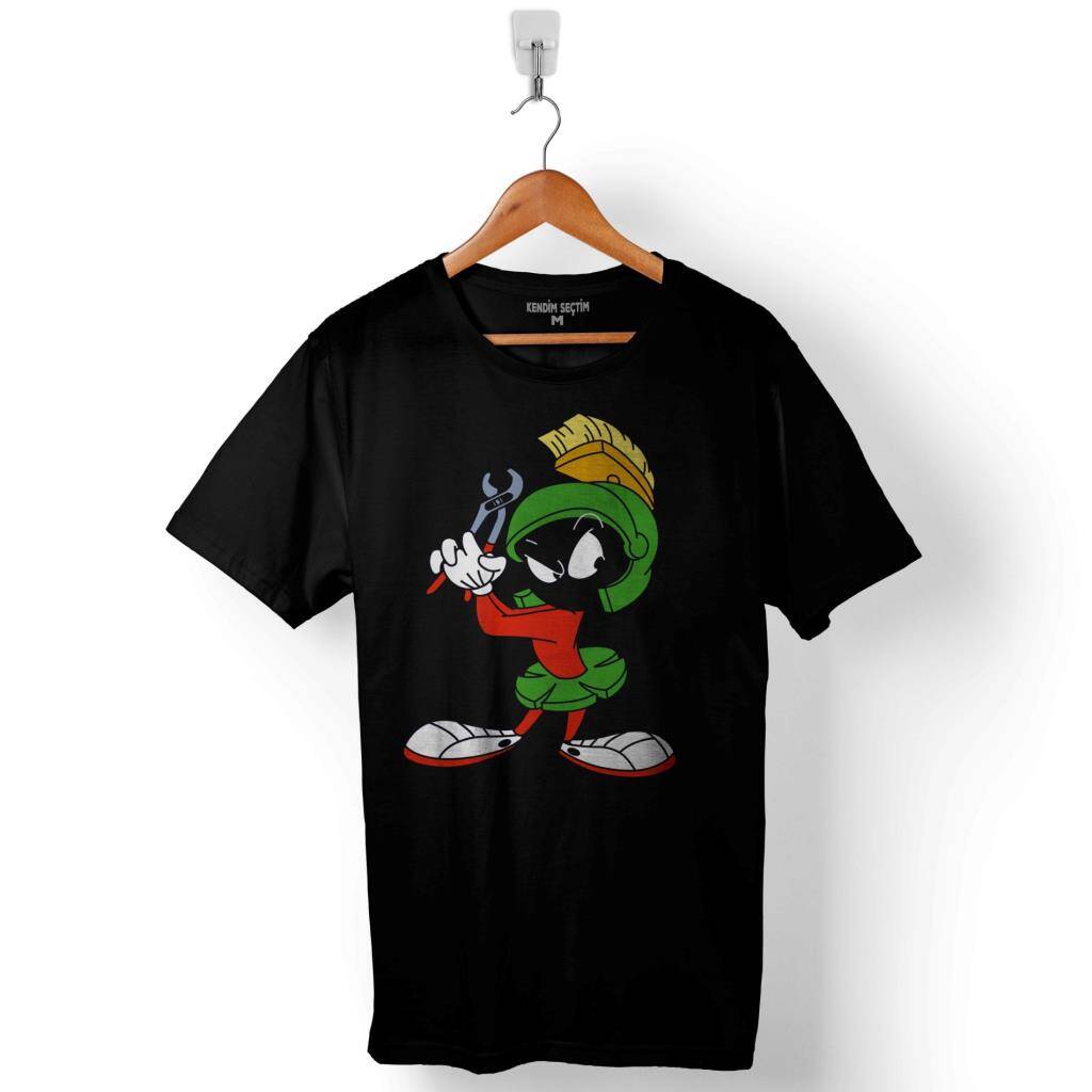 Marvin The Martian Marslı Marvin Logo Baskılı Tişört Unisex T-Shirt - 1