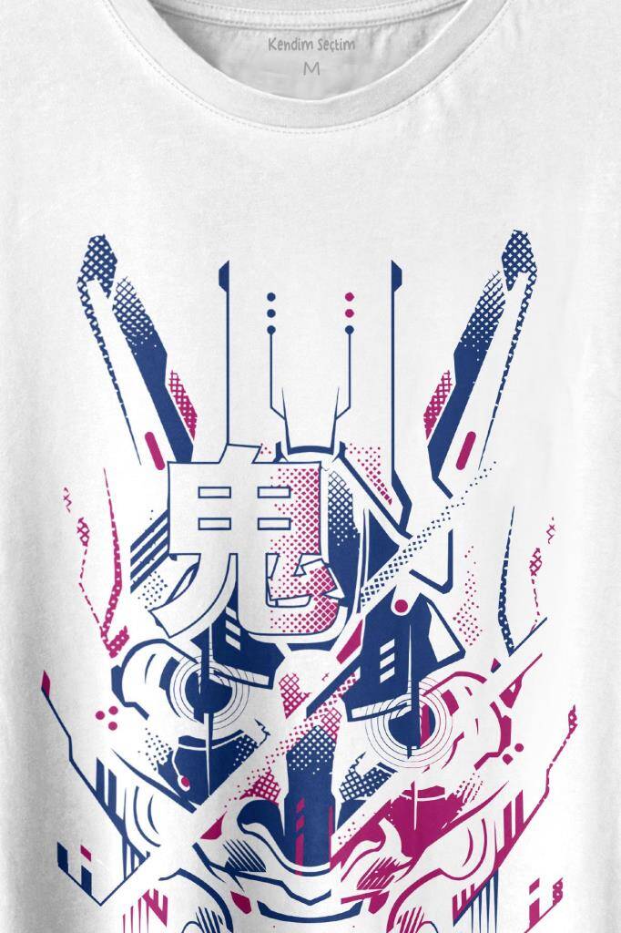 Mask Hannya Demon Japonca Japanese Maske Oni Baskılı Tişört Unisex T-shirt (1)