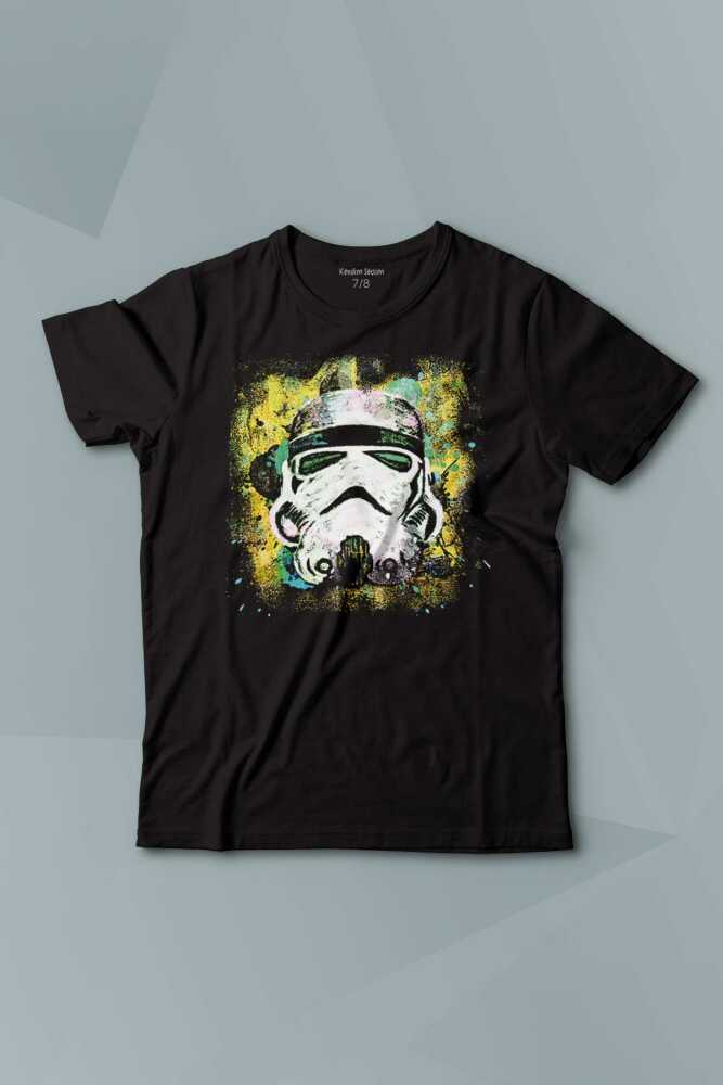  Mask Sarı Star Wars Baskılı Çocuk Tişört Kısa Kollu - 1