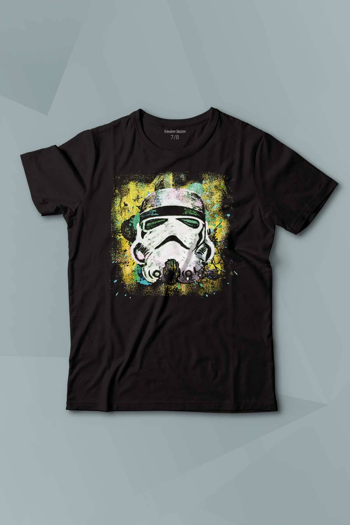  Mask Sarı Star Wars Baskılı Çocuk Tişört Kısa Kollu - 1