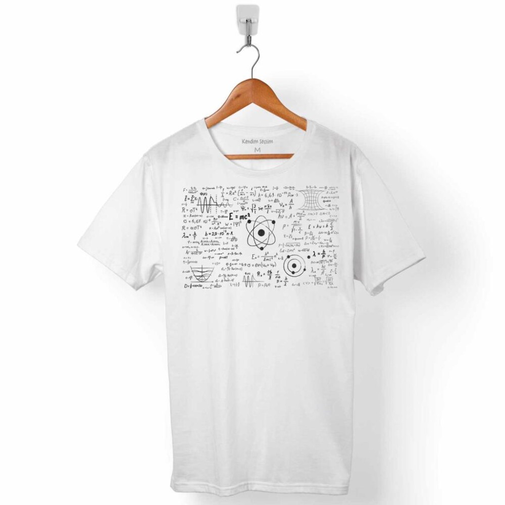 MATEMATİK FİZİK FORMÜLÜ DENKLEM SINAV ERKEK TİŞÖRT - KENDİM SEÇTİM
