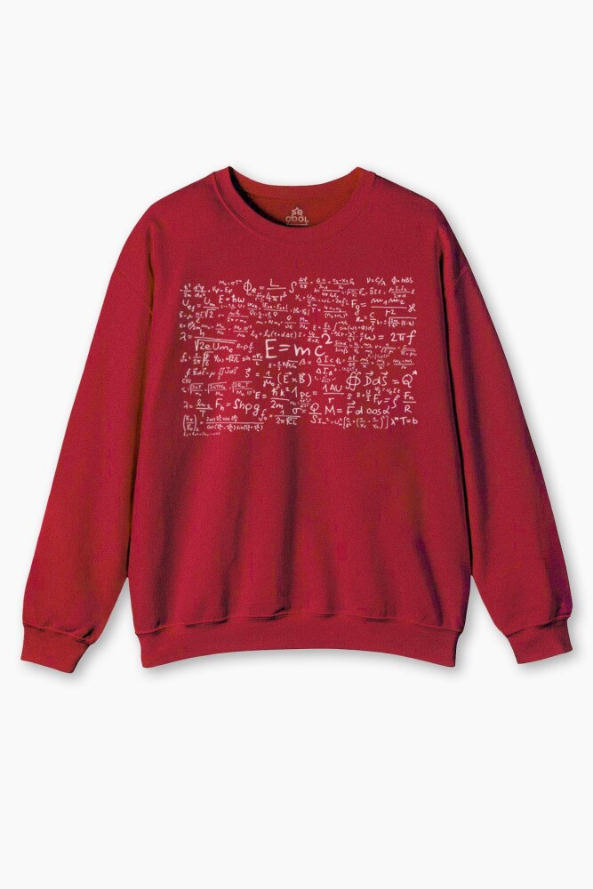 Matematik Geometri E=Mc2 Problem Denklem Bilim Fizik Baskılı Sweatshirt - 1