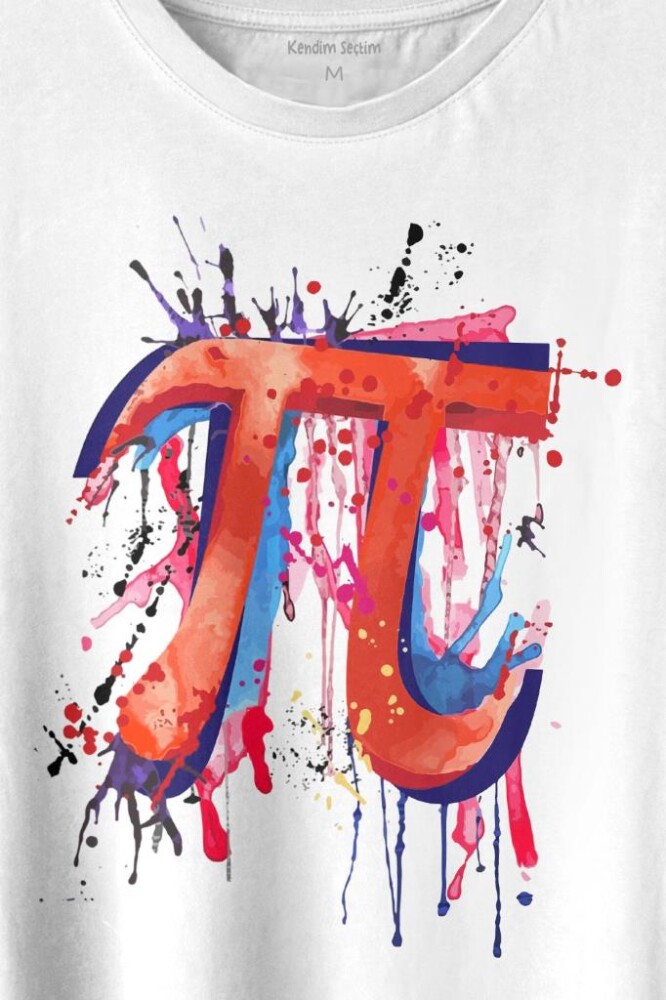 Matematik Sembölü Pi Sayısı 3,14 14 Mart Günü Baskılı Tişört Unisex T-shirt - 2