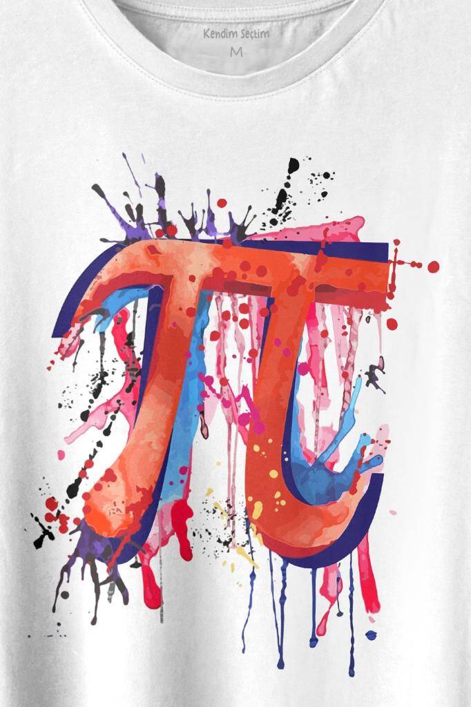 Matematik Sembölü Pi Sayısı 3,14 14 Mart Günü Baskılı Tişört Unisex T-shirt - 2