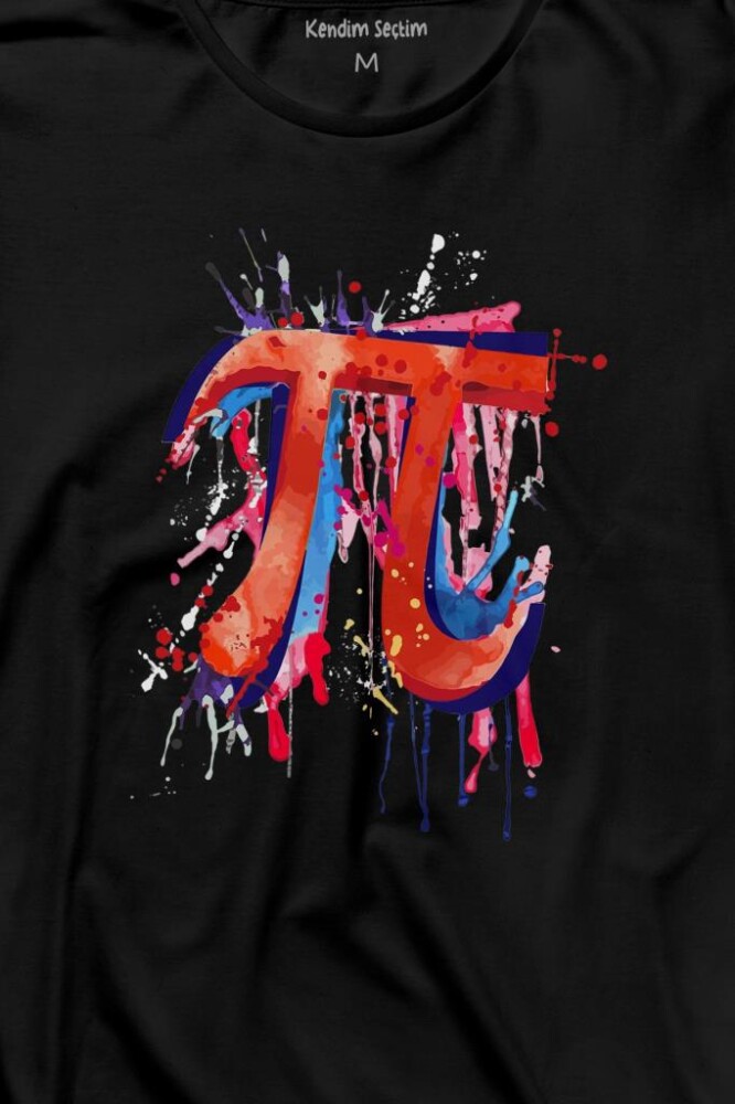 Matematik Sembölü Pi Sayısı 3,14 14 Mart Günü Uzun Kollu Tişört Baskılı T-Shirt - 2