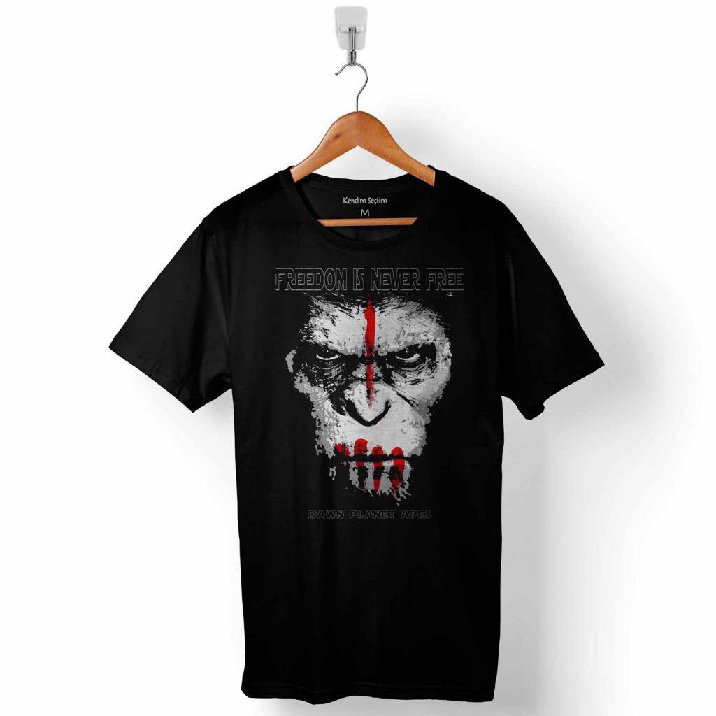 Maymunlar Cehennemi Caesar Evrim Evolution Maymun War Planet Apes Baskılı Tişört Unisex T-Shirt - 1