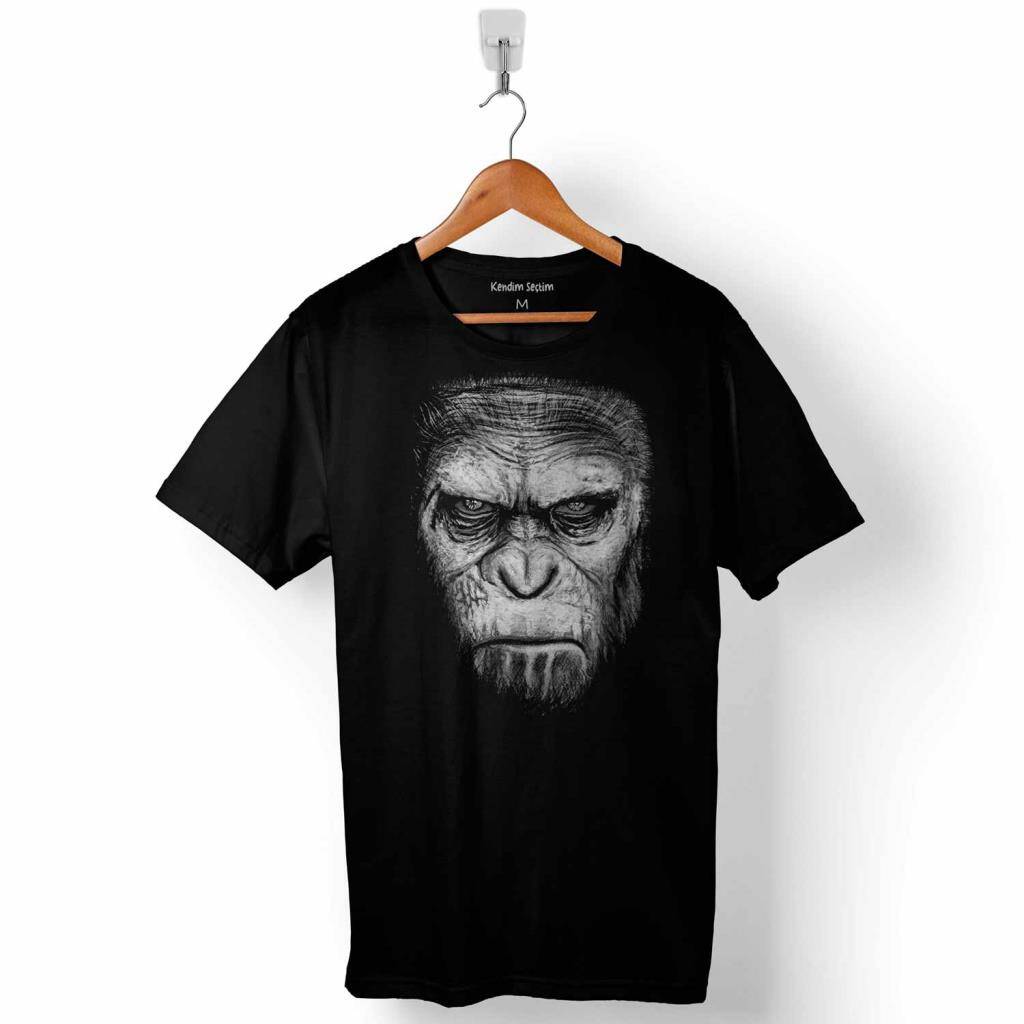 Maymunlar Cehennemi Caesar Evrim Evolution Maymun War Planet Apes Baskılı Tişört Unisex T-Shirt - 1