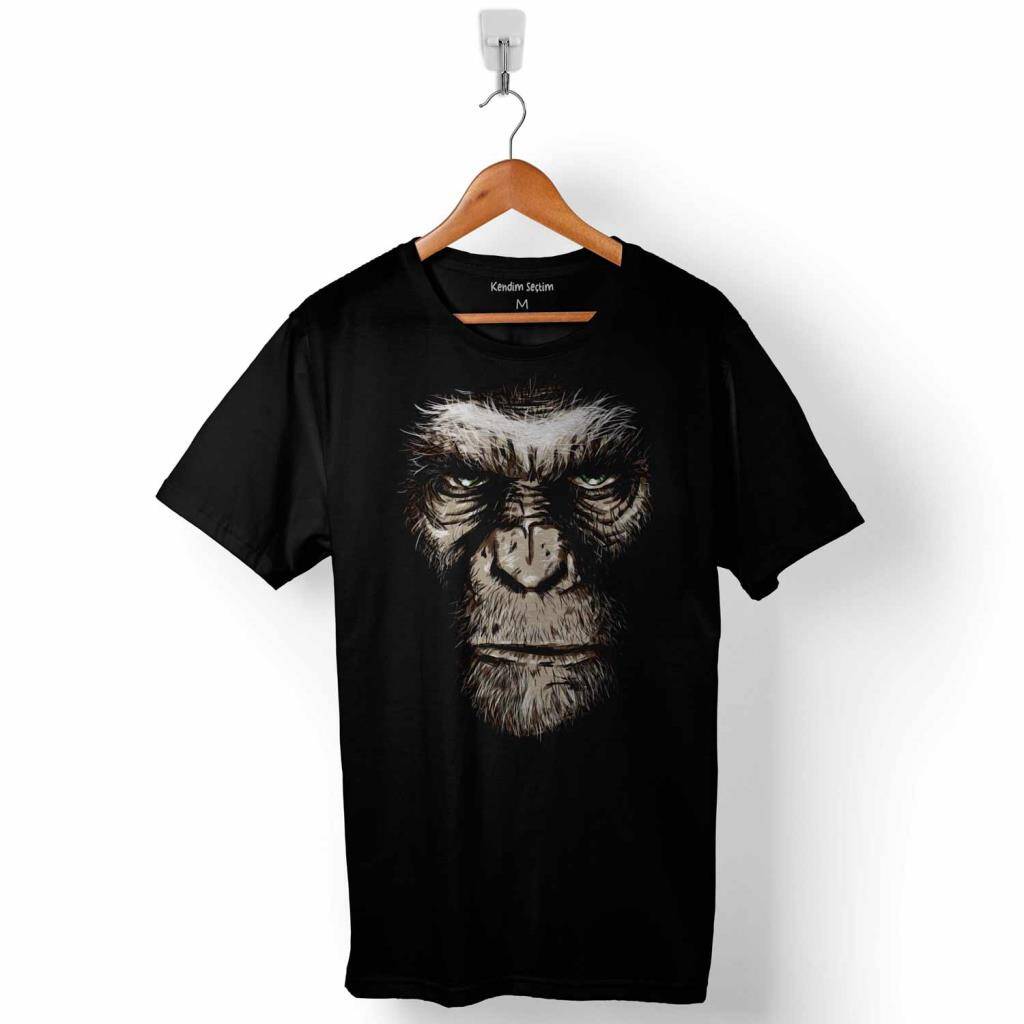 Maymunlar Cehennemi Caesar Evrim Evolution Maymun War Planet Apes Baskılı Tişört Unisex T-Shirt - 1