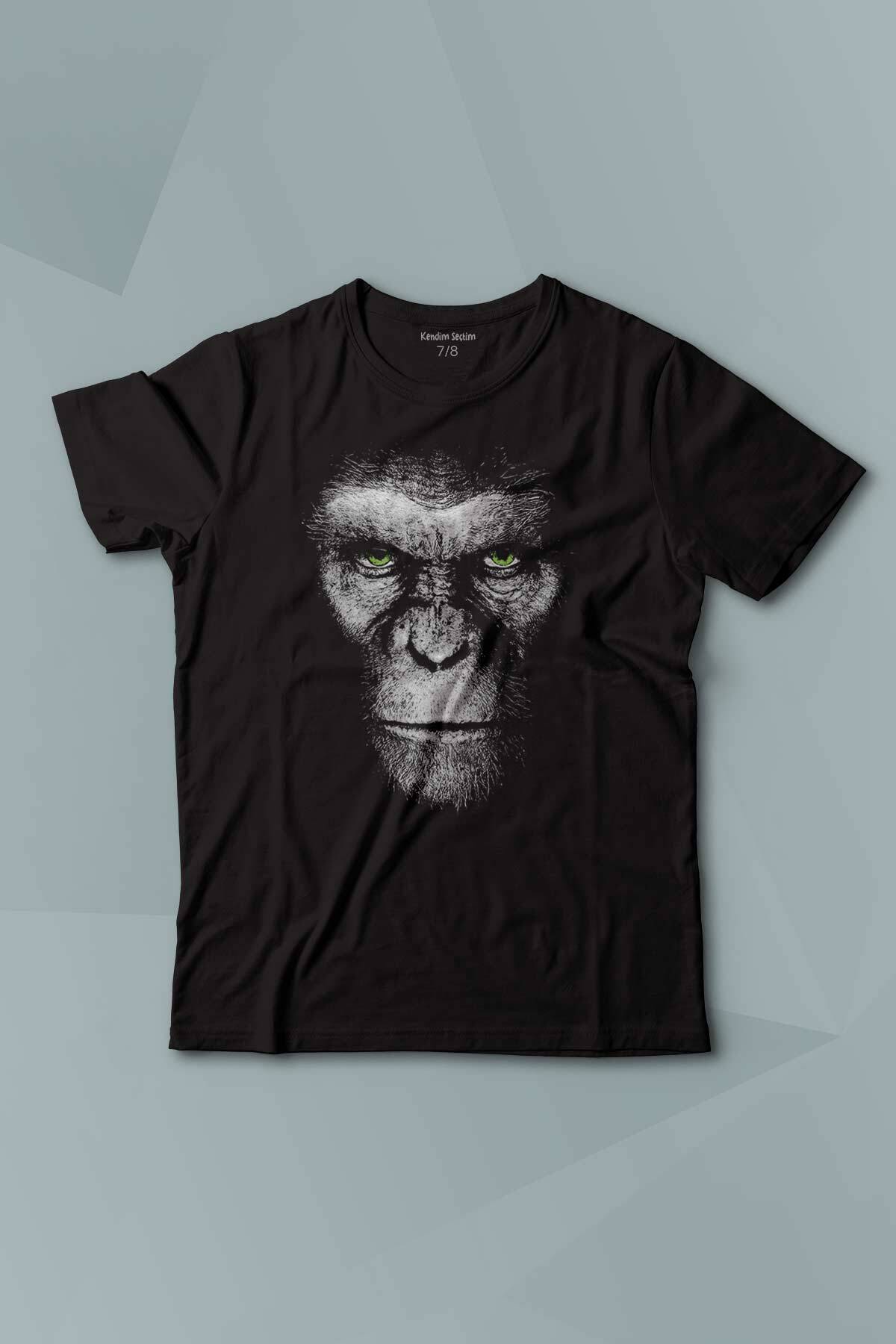 Maymunlar Cehennemi Caesar War Planet Apes Baskılı Çocuk Tişört Kısa Kollu - 1