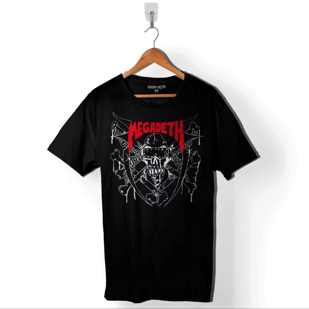 Megadeth 1983 Kırmızı Dave Mustaine Heavy Metal Baskılı Tişört Unisex T-Shirt - 1