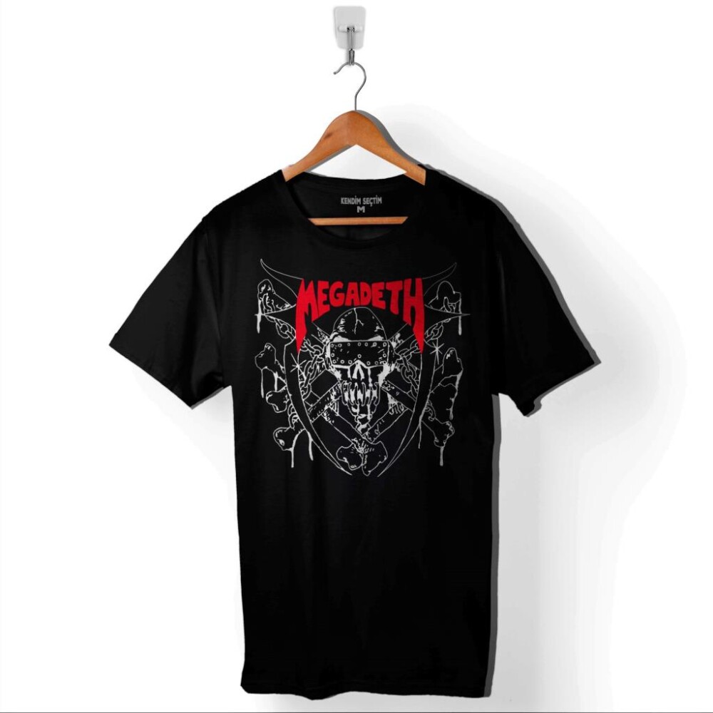 Megadeth 1983 Kırmızı Dave Mustaine Heavy Metal Baskılı Tişört Unisex T-Shirt - 1