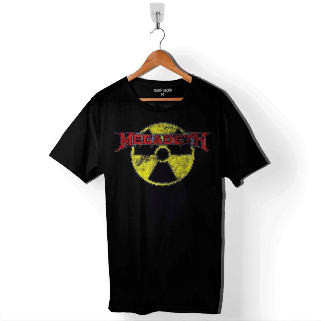 Megadeth Radio Actıve Kırmızı Dave Mustaine Baskılı Tişört Unisex T-Shirt - 1