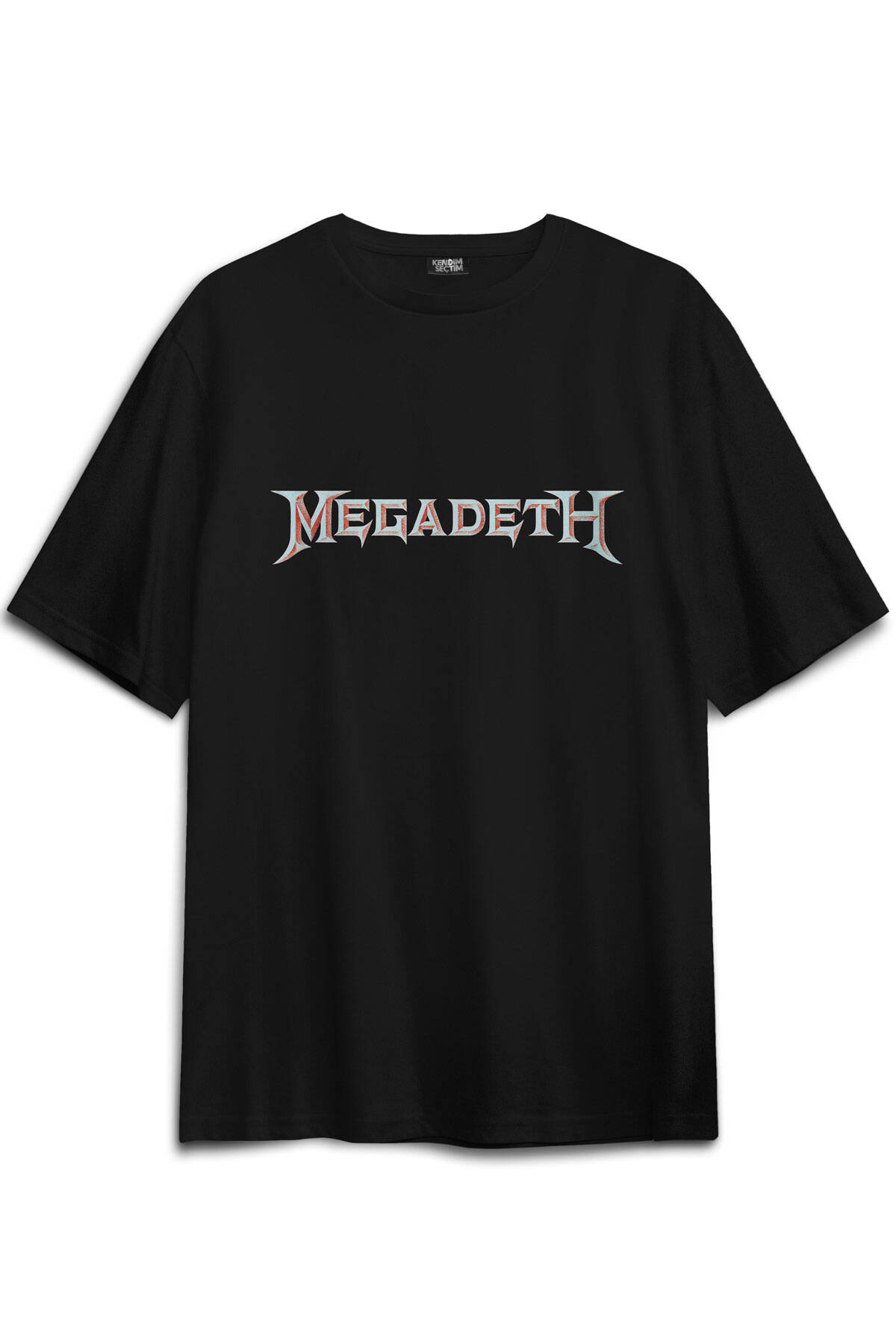 Megadeth Siyah Oversize Tişört Guitar Gitar Heavy Metal Skull Vic Baskılı Unisex T-shirt (1)