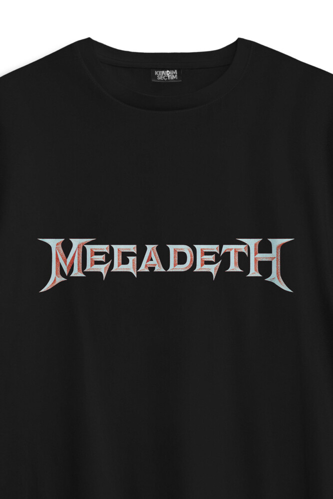 Megadeth Siyah Oversize Tişört Guitar Gitar Heavy Metal Skull Vic Baskılı Unisex T-shirt - 4