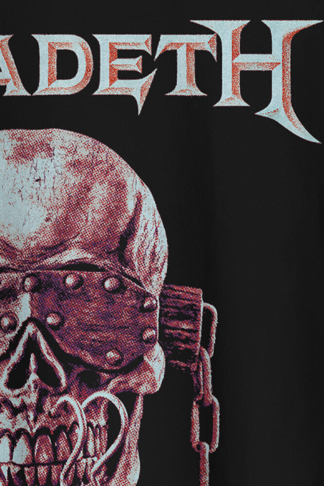 Megadeth Siyah Oversize Tişört Guitar Gitar Heavy Metal Skull Vic Baskılı Unisex T-shirt - 5