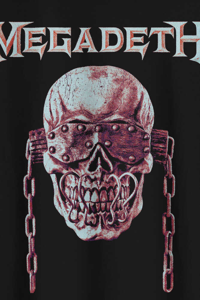 Megadeth Siyah Oversize Tişört Guitar Gitar Heavy Metal Skull Vic Baskılı Unisex T-shirt - 3