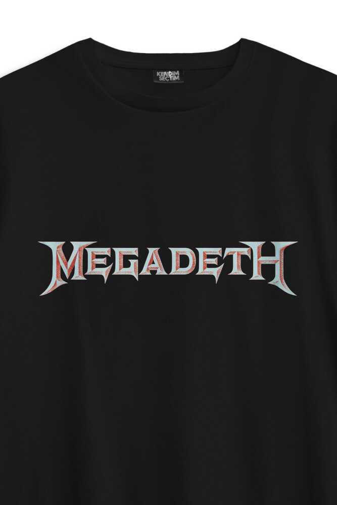 Megadeth Siyah Oversize Tişört Guitar Gitar Heavy Metal Skull Vic Baskılı Unisex T-shirt - 4