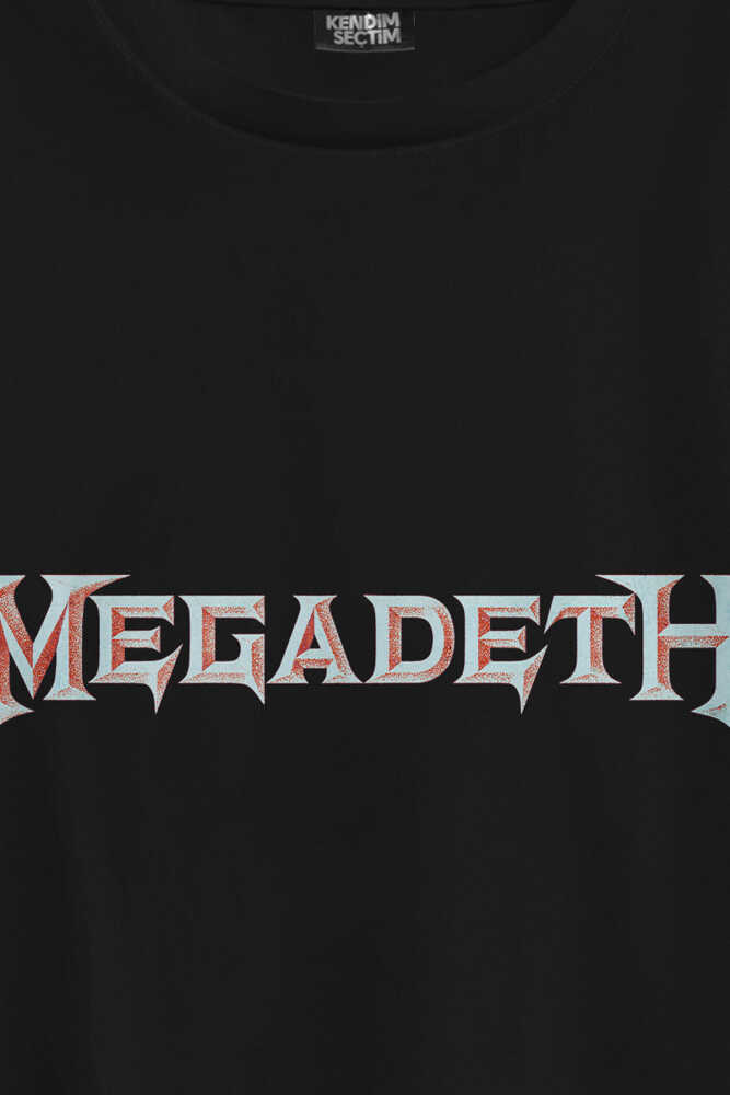 Megadeth Siyah Oversize Tişört Guitar Gitar Heavy Metal Skull Vic Baskılı Unisex T-shirt - 6