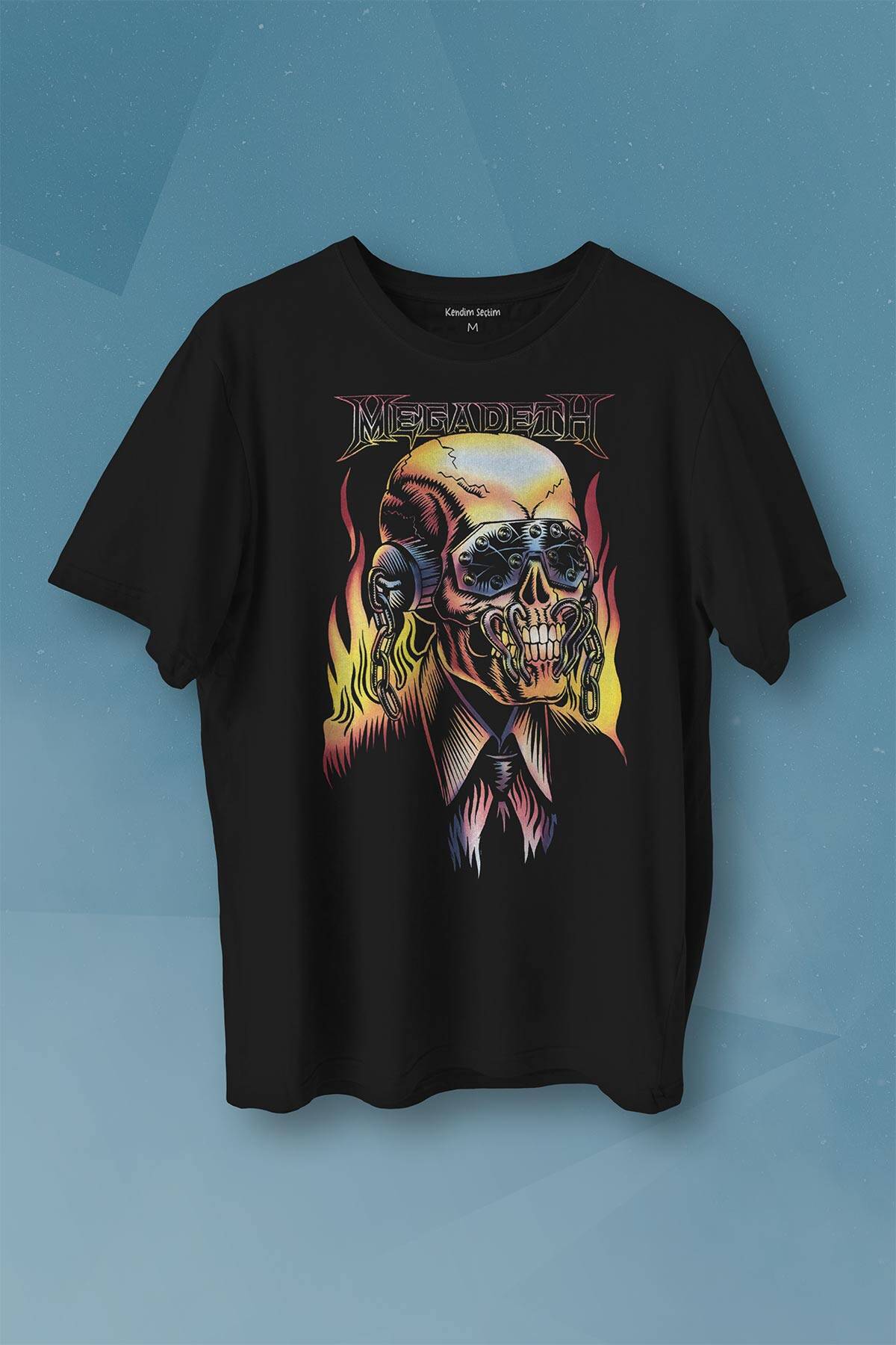 Megadeth Skull Rengareng Lamb Of God Baskılı Tişört Unisex T-shirt - 1