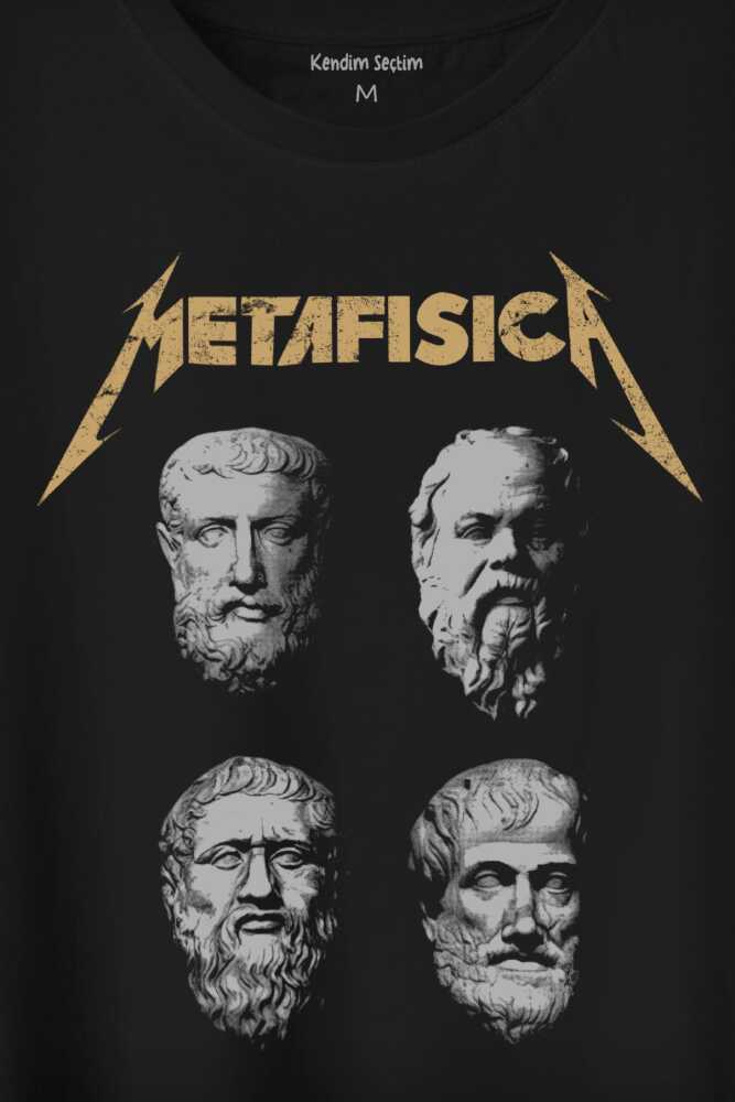 Metafisica Metallica Metafizik Felsefe Filozof Baskılı Tişört Unisex T-Shirt (1)