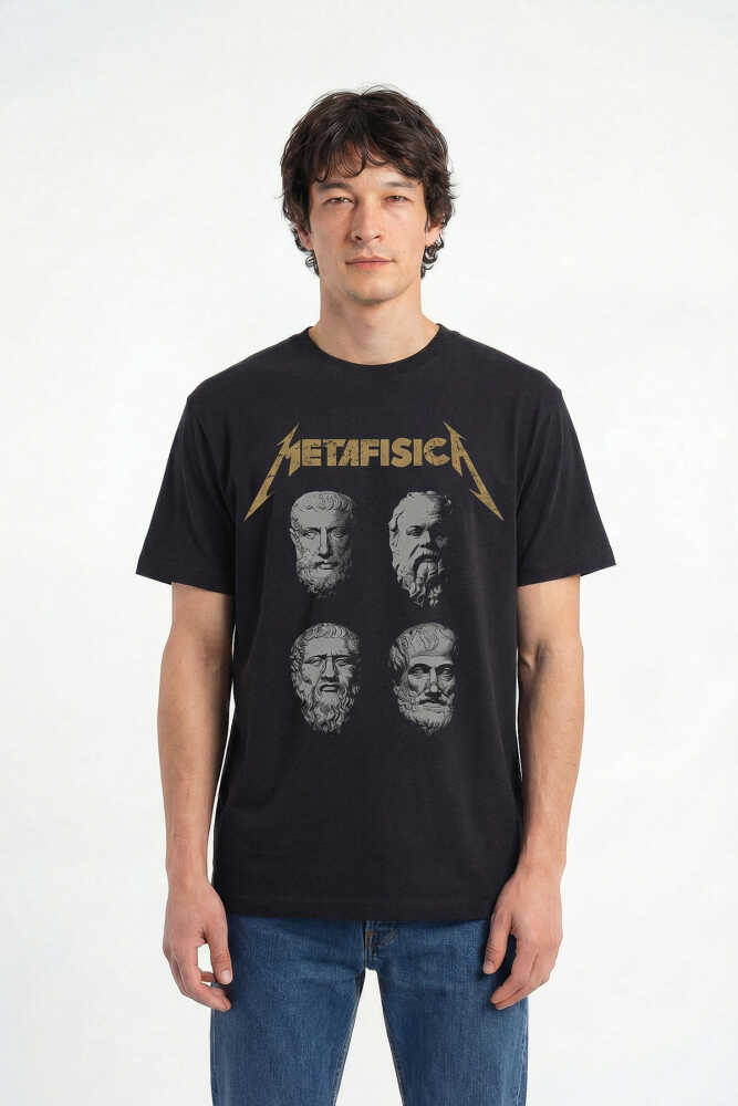 Metafisica Metallica Metafizik Felsefe Filozof Baskılı Tişört Unisex T-Shirt - 4