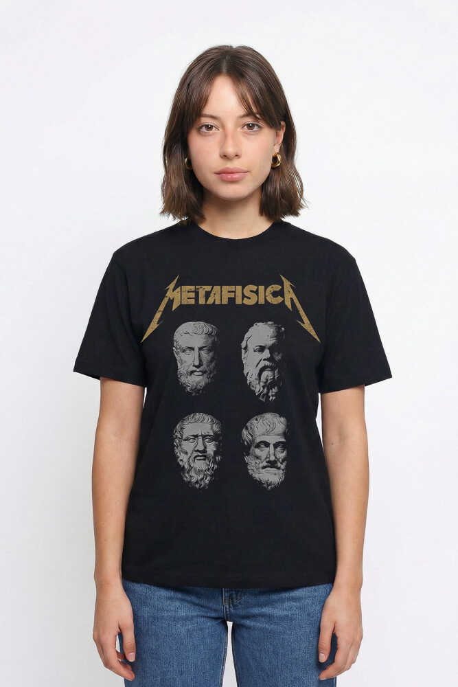 Metafisica Metallica Metafizik Felsefe Filozof Baskılı Tişört Unisex T-Shirt - 5