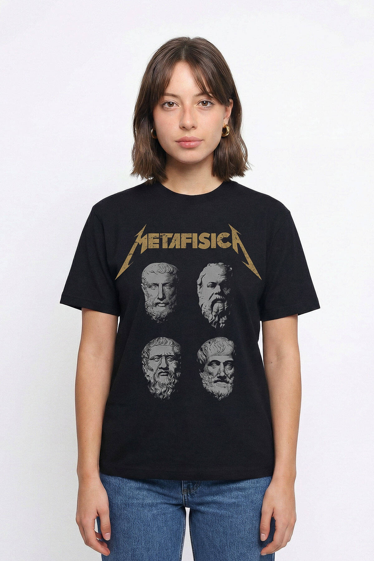 Metafisica Metallica Metafizik Felsefe Filozof Baskılı Tişört Unisex T-Shirt - 5