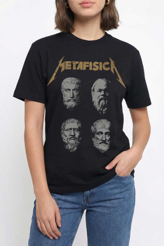 Metafisica Metallica Metafizik Felsefe Filozof Baskılı Tişört Unisex T-Shirt - 6