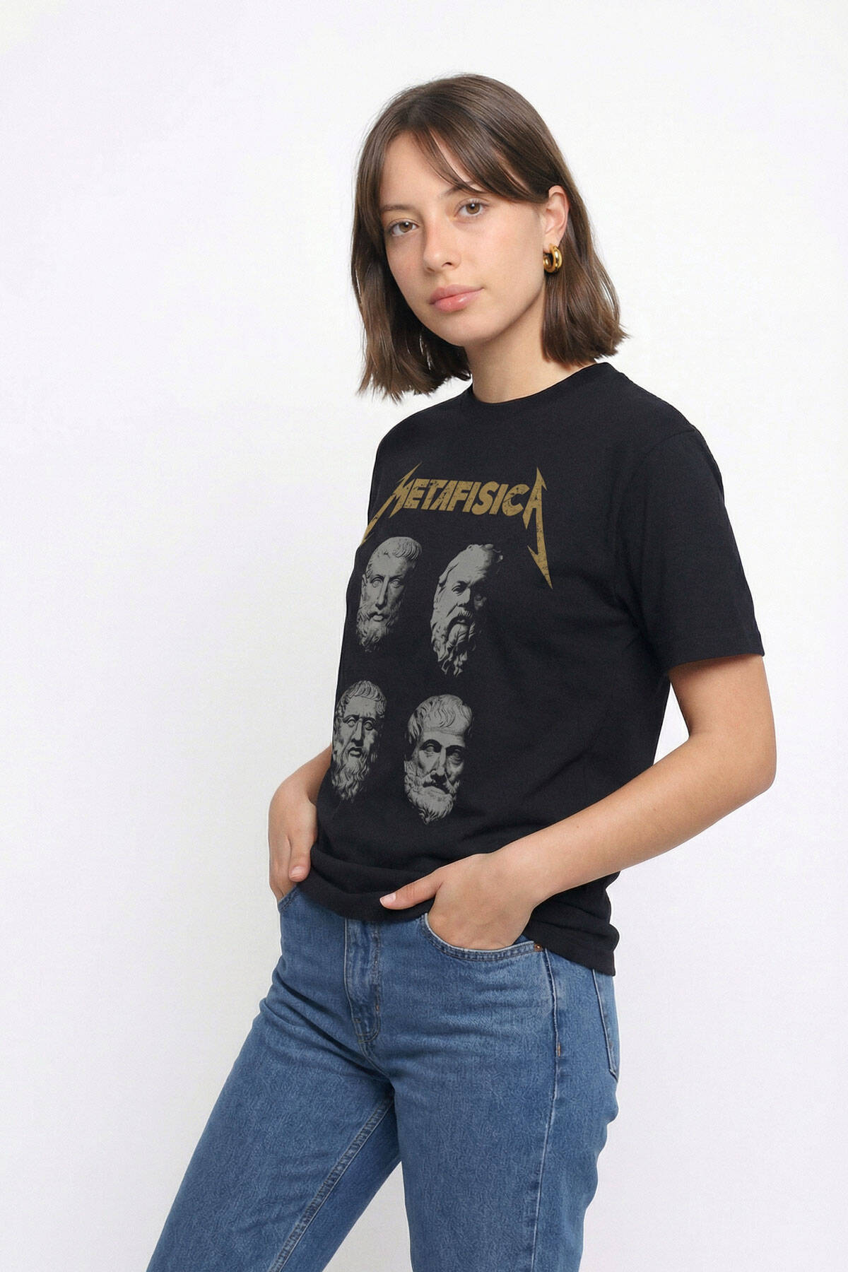 Metafisica Metallica Metafizik Felsefe Filozof Baskılı Tişört Unisex T-Shirt - 7