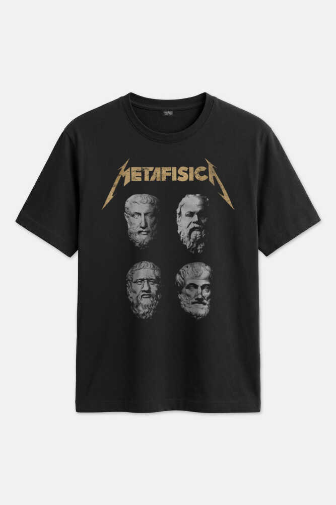 Metafisica Metallica Metafizik Felsefe Filozof Baskılı Tişört Unisex T-Shirt