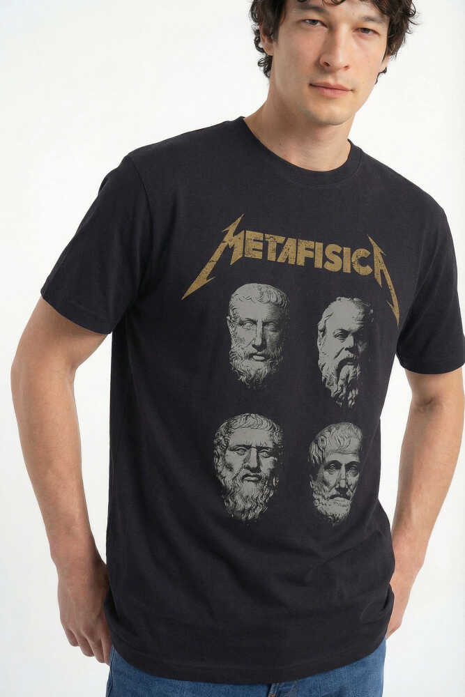 Metafisica Metallica Metafizik Felsefe Filozof Baskılı Tişört Unisex T-Shirt (1)