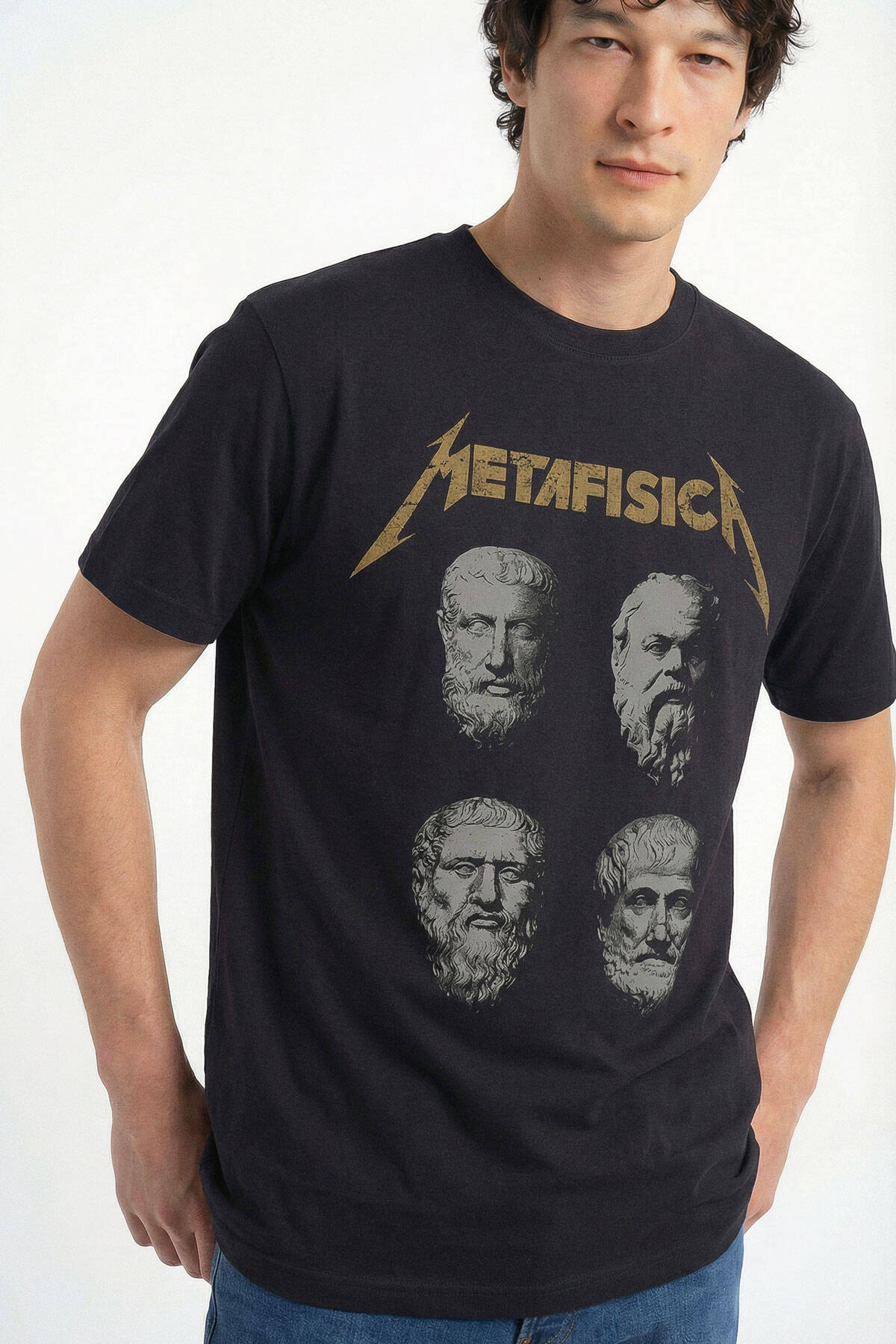 Metafisica Metallica Metafizik Felsefe Filozof Baskılı Tişört Unisex T-Shirt (1)