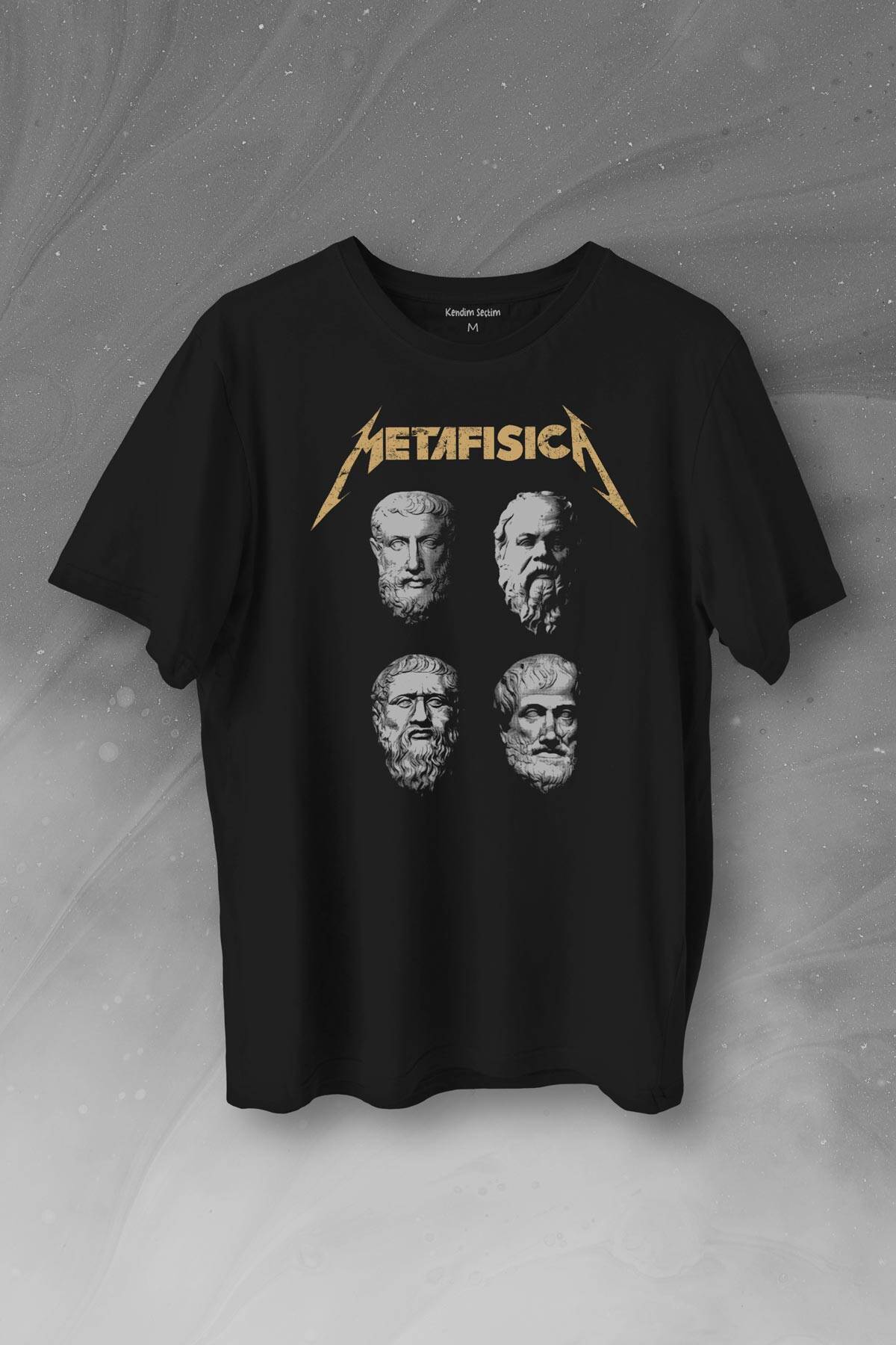 Metafisica Metallica Metafizik Felsefe Filozof Baskılı Tişört Unisex T-Shirt - 1