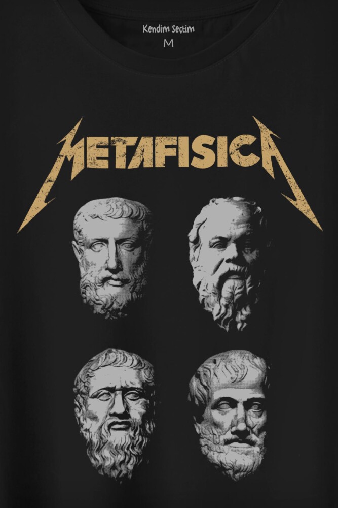 Metafisica Metallica Metafizik Felsefe Filozof Baskılı Tişört Unisex T-Shirt - 2