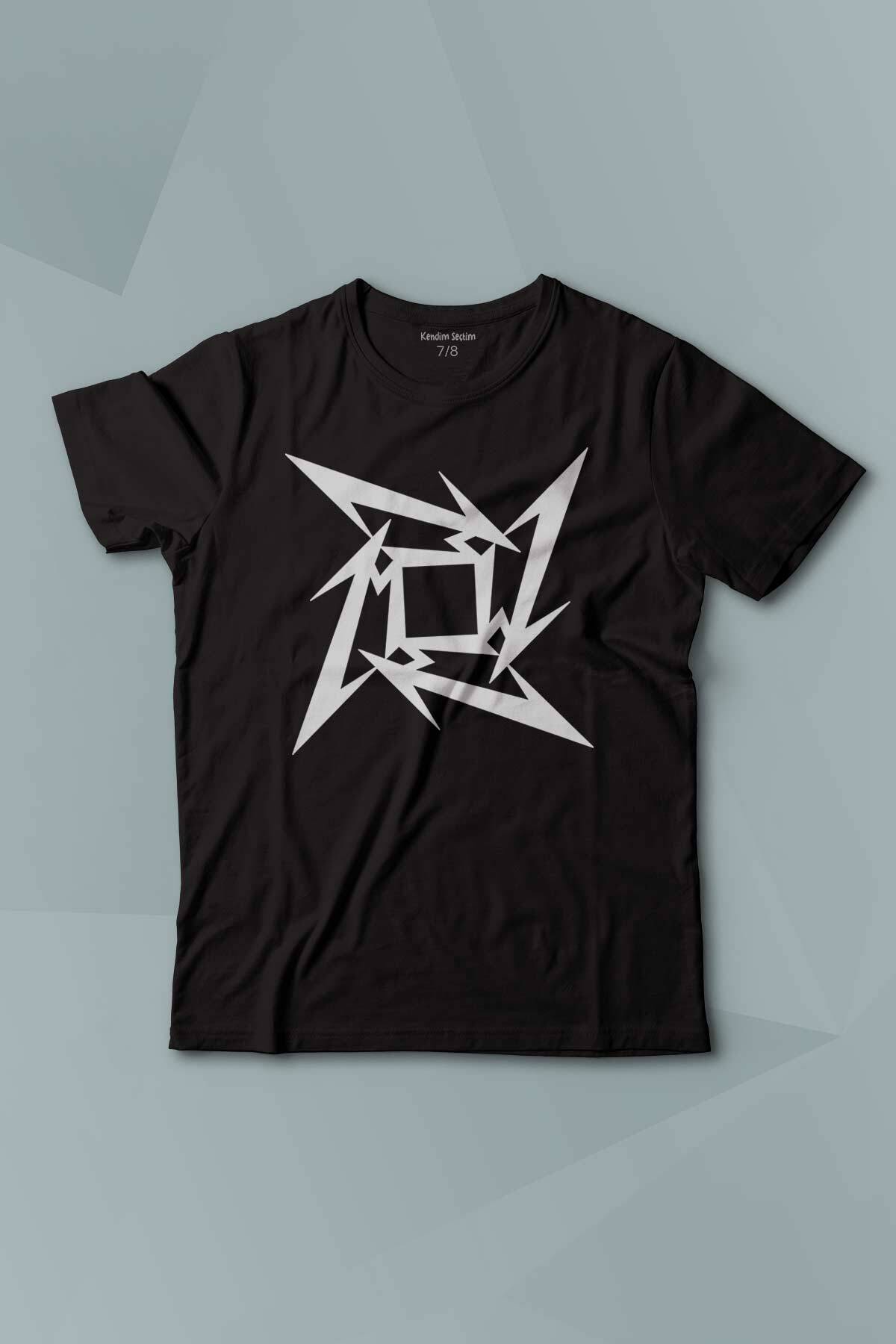 Metallica 4 köşeli Logo Metal Müzik Rock Baskılı Çocuk Tişört Kısa Kollu - 1