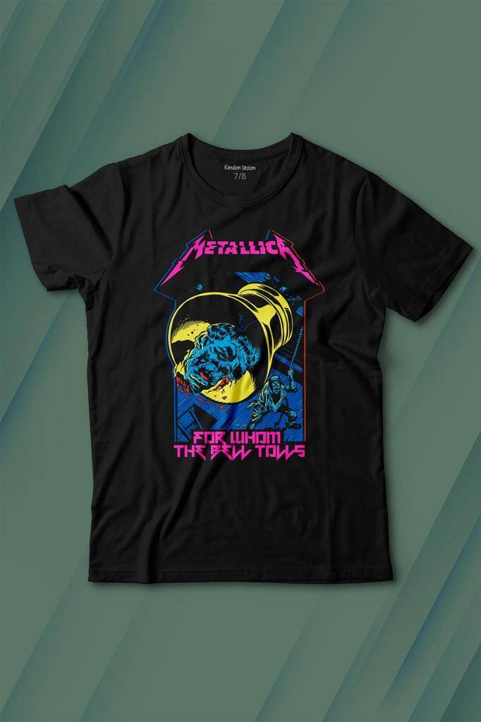 Metallica For Whom The Bell Tolls New Yeni Rock Metal Müzik Baskılı Tişört Çocuk T-shirt - 1