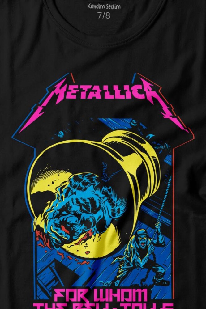 Metallica For Whom The Bell Tolls New Yeni Rock Metal Müzik Baskılı Tişört Çocuk T-shirt - 2