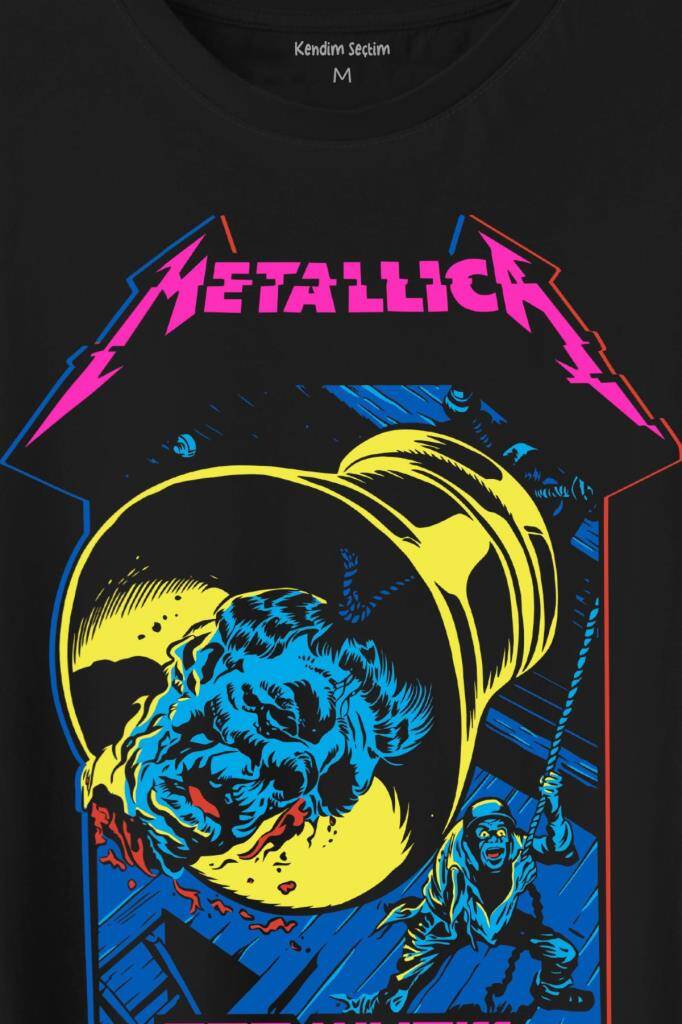 Metallica For Whom The Bell Tolls New Yeni Rock Metal Müzik Baskılı Tişört Unisex T-Shirt - 2
