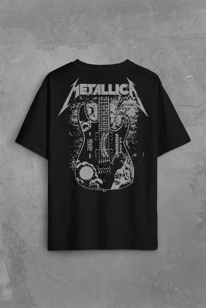 Metallica Kirk Ouija Board Guitar Rock Gitar Sırt Ön Baskılı Oversize Tişört Unisex T-Shirt OVR12S1496